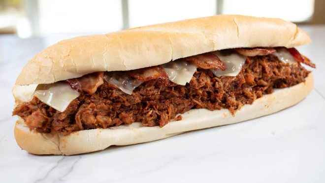 Memphis Pulled Pork and Bacon Sandwich