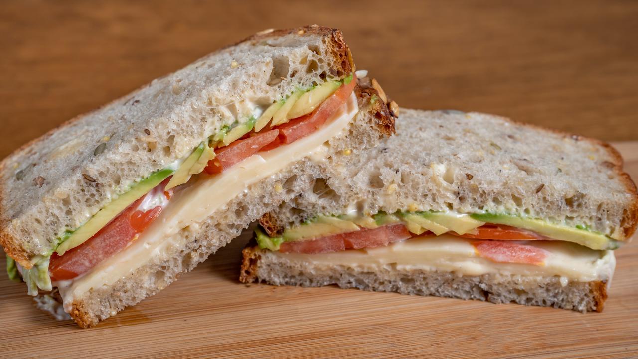 Tomato Avocado Cheddar Sandwich